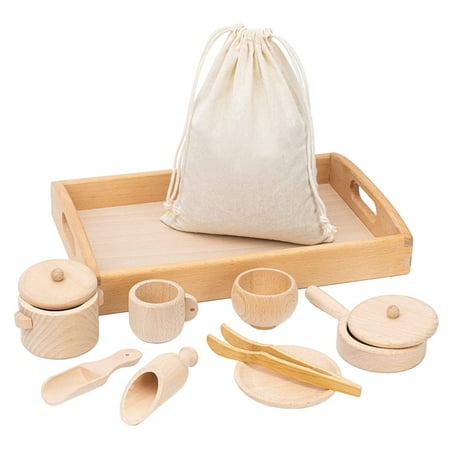 Lacyie Wooden Sensory Bin Tools Montessori Toys for Toddlers