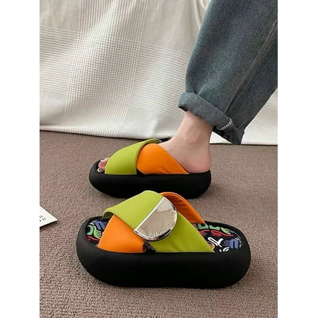 Women Popular Graffiti Color Block Slides Summer Beach Thick-Soled Slippers Wedge Heel Sandals Outdoors Fashionable Platform Flip Flops
Women Popular Graffiti Color Block Slides Summer Beach Thick-Soled Slippers Wedge Heel Sandals Outdoors Fashionable Platform Flip Flops