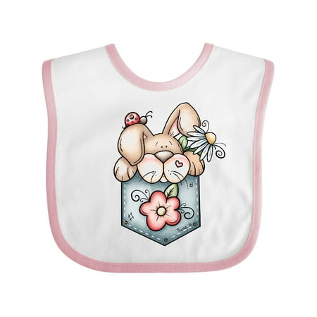 Inktastic Jean Pocket Bunny Rabbit Gift Baby Boy Bib