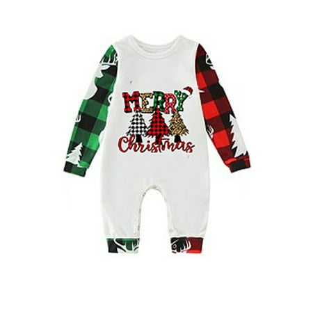 Amuver Family Matching Christmas Pajamas Baby Romper/Letter Christmas Tree Elk Print Tops + Deer Plaid Print Pants Loungewear Set
Amuver Family Matching Christmas Pajamas Baby Romper/Letter Christmas Tree Elk Print Tops + Deer Plaid Print Pants Loungewear Set