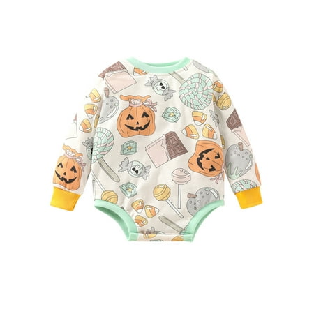 AMILIEe Newborn Baby Girls Boys Autumn Romper Long Sleeve O Neck Pumpkin Snacks Print Bodysuit
AMILIEe Newborn Baby Girls Boys Autumn Romper Long Sleeve O Neck Pumpkin Snacks Print Bodysuit