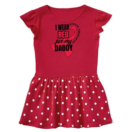 Inktastic I Wear Red For My Daddy Stroke Awareness Gift Toddler Girl Dress