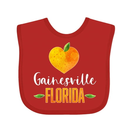 Inktastic Gainesville Florida Orange in Heart Gift Baby Boy or Baby Girl Bib