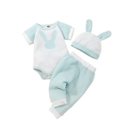 Calsunbaby Toddler Baby Girls Boys Easter Outfits Set Bunny Short Sleeve Romper Long Pants Hat Clothes Blue 12-18 Months
Calsunbaby Toddler Baby Girls Boys Easter Outfits Set Bunny Short Sleeve Romper Long Pants Hat Clothes Blue 12-18 Months