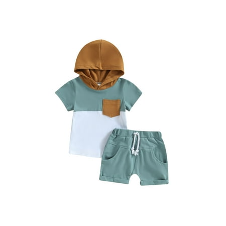 Wassery Toddler Baby Boys Summer Outfts Short Sleeve Patch Color Hooded Tops + Drawstring Solid Color Shorts 2Pcs Casual Clothes Set 0-3T
Wassery Toddler Baby Boys Summer Outfts Short Sleeve Patch Color Hooded Tops + Drawstring Solid Color Shorts 2Pcs Casual Clothes Set 0-3T