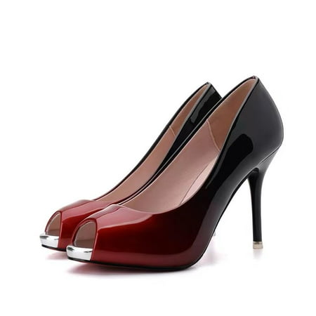Women‘s Ombre Peep Toe High Heels Soft-sole Slip On Stiletto Heel Sandals Patent Leather Party Pumps
Women‘s Ombre Peep Toe High Heels Soft-sole Slip On Stiletto Heel Sandals Patent Leather Party Pumps
