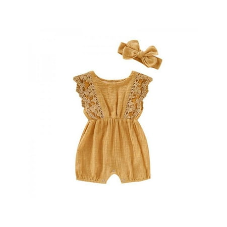 Luxsea Summer Newborn Girls Rompers Set Flare Sleeve Solid Print Lace Design Bodysuit Jumpsuit With Headband
Luxsea Summer Newborn Girls Rompers Set Flare Sleeve Solid Print Lace Design Bodysuit Jumpsuit With Headband