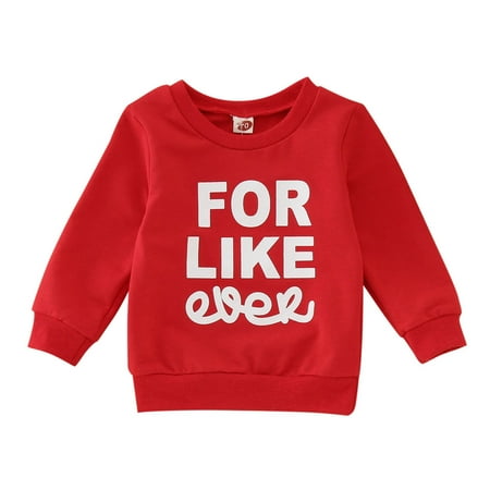 Toddler Kids Baby Girls Boys Valentine s Day Outfits Letter Printed Crew Neck Long Sleeve Sweatshirts Pullover Tops
Toddler Kids Baby Girls Boys Valentine s Day Outfits Letter Printed Crew Neck Long Sleeve Sweatshirts Pullover Tops