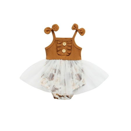 aturustex Summer Baby Girl Romper Ruffle Floral Print Mesh Patchwork Spaghetti Strap Bodysuit Dress (0-24 Months)
aturustex Summer Baby Girl Romper Ruffle Floral Print Mesh Patchwork Spaghetti Strap Bodysuit Dress (0-24 Months)
