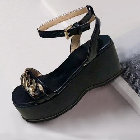 Alueeu Women s sandals Women s Fashion Platform Sandals With Metal Chain Ankle Buckle
Alueeu Women s sandals Women s Fashion Platform Sandals With Metal Chain Ankle Buckle