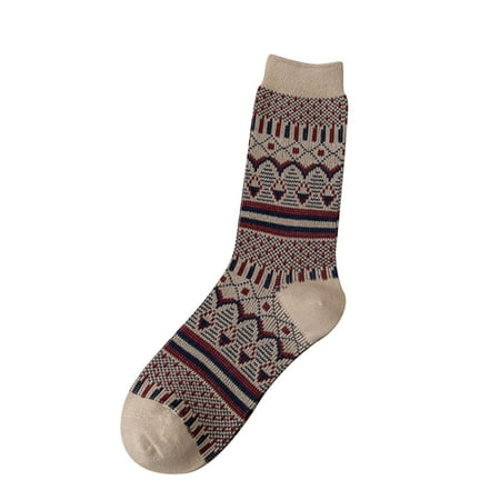 Yinguo Women Multicolor Retro Ethnic Style Casual Pattern Socks