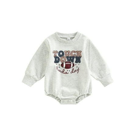 Baby Boy Girl Football Sweatshirt Romper Oversized Sweater Onesie Thanksgiving Outfit Fall Clothes
Baby Boy Girl Football Sweatshirt Romper Oversized Sweater Onesie Thanksgiving Outfit Fall Clothes