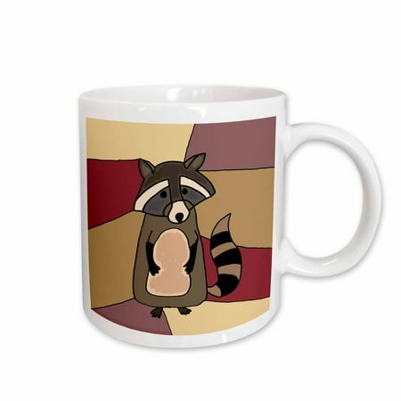 3dRose Funny Raccoon Art Ceramic Mug 15-ounce