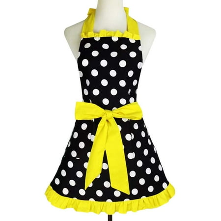 Lovely Polka Dot Retro Ruffle Side Sexy Kitchen Cooking Apron with Pocket Gift for Women Girls Housewarming Yellow
Lovely Polka Dot Retro Ruffle Side Sexy Kitchen Cooking Apron with Pocket Gift for Women Girls Housewarming Yellow