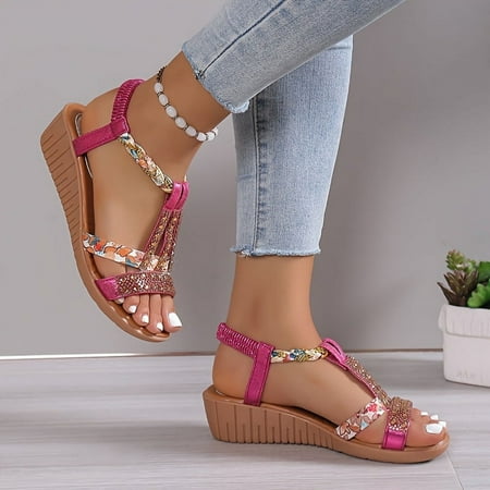 Women s Rhinestone Wedge Sandals Boho Style Elastic Band Slip On Summer Shoes Casual Outdoor Beach Sandals Casual Beach Sandals-37
Women s Rhinestone Wedge Sandals Boho Style Elastic Band Slip On Summer Shoes Casual Outdoor Beach Sandals Casual Beach Sandals-37