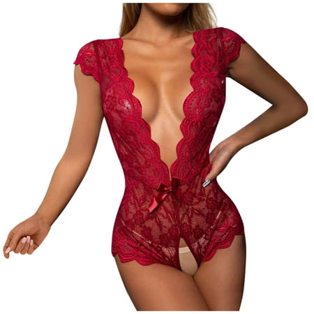EHTMSAK Women Lingerie Deep V Neck Bodysuit Sexy Eyelash Lace Babydoll Teddy Lingerie Bodysuit Red 2XL
EHTMSAK Women Lingerie Deep V Neck Bodysuit Sexy Eyelash Lace Babydoll Teddy Lingerie Bodysuit Red 2XL