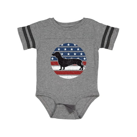 Inktastic Dachshund Dog USA Flag Gift Baby Boy or Baby Girl Bodysuit