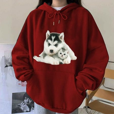 Aueoeo Workout Hoodies for Women Comfy Womens Clothes Women s Dog Print Top Cute Relaxed Long Sleeve Crew Neck Hoodie
Aueoeo Workout Hoodies for Women Comfy Womens Clothes Women s Dog Print Top Cute Relaxed Long Sleeve Crew Neck Hoodie