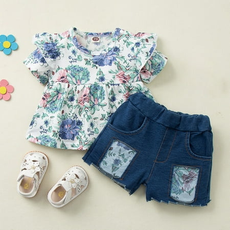 Wiueurtly Toddler Girls Ruched Floral Print Tops Jeans Shorts Set Casual Clothes Outfits 24M Baby Girl Gowns Blankets
Wiueurtly Toddler Girls Ruched Floral Print Tops Jeans Shorts Set Casual Clothes Outfits 24M Baby Girl Gowns Blankets