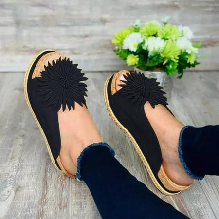 BRISEZZS Womens Platform Sandals Casual Summer Slide Sandals #639 Black