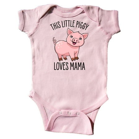 Inktastic This Little Piggy Loves Mama- cute Gift Baby Boy or Baby Girl Bodysuit