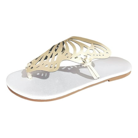 Gzea Shoes For Women Sandals Ladies Summer Casual Glossy Butterfly Soft Leather Beach Outer Wear Large Size Flat Bottom Sandal Slippers White 41
Gzea Shoes For Women Sandals Ladies Summer Casual Glossy Butterfly Soft Leather Beach Outer Wear Large Size Flat Bottom Sandal Slippers White 41