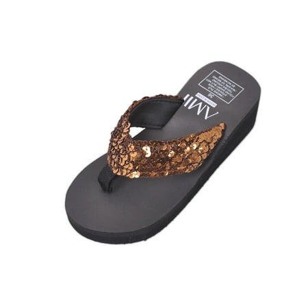 Women s Glitter Platform Sandals Shiny Thong Sandals Non-slip Wedge Heel Flops Size 39 (Coffee)
Women s Glitter Platform Sandals Shiny Thong Sandals Non-slip Wedge Heel Flops Size 39 (Coffee)