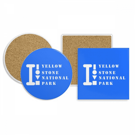 Yellowstone National Park Coaster Cup Mug Holder Absorbent Stone Cork Base Set