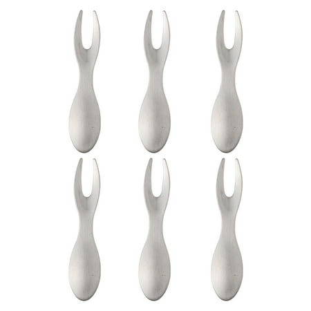 6 Pcs Stainless Steel Fruit Forks Stylish Forks Practical Food Tableware