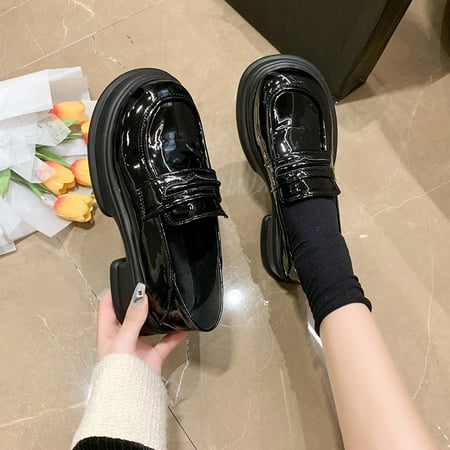 Women‘s Platform Slip On Loafers Retro Round Toe Anti-slip Shoes Patent Leather Shoes
Women‘s Platform Slip On Loafers Retro Round Toe Anti-slip Shoes Patent Leather Shoes