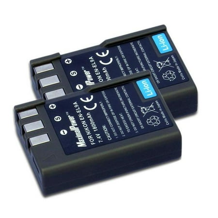 MaximalPower 298x2 2 Piece Replacement Battery For Nikon EN-EL9, Black