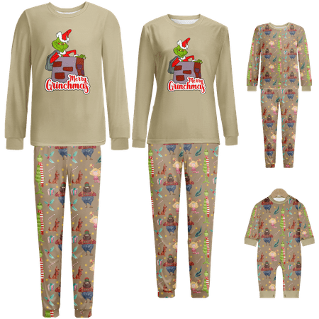 Family Matching Christmas Pajamas Sets The Grinch Khaki Print Sizes Baby-Kids-Adult-Pet 2-Piece Top and Pants Bodysuits Unisex Pajamas Set
Family Matching Christmas Pajamas Sets The Grinch Khaki Print Sizes Baby-Kids-Adult-Pet 2-Piece Top and Pants Bodysuits Unisex Pajamas Set