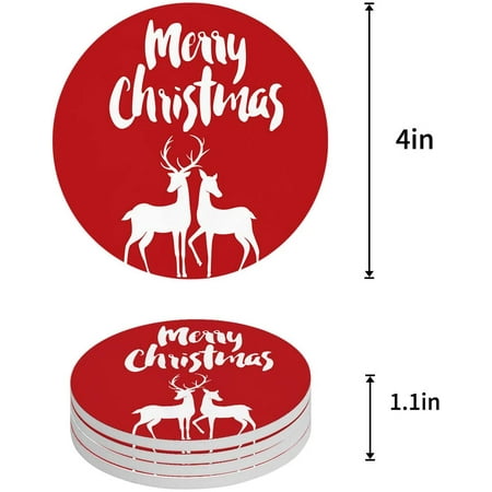 FMSHPON Merry Christmas Deer Set of 8 Round Coaster for Drinks Absorbent Ceramic Stone Coasters Cup Mat with Cork Base for Home Kitchen Room Coffee Table Bar Decor
FMSHPON Merry Christmas Deer Set of 8 Round Coaster for Drinks Absorbent Ceramic Stone Coasters Cup Mat with Cork Base for Home Kitchen Room Coffee Table Bar Decor