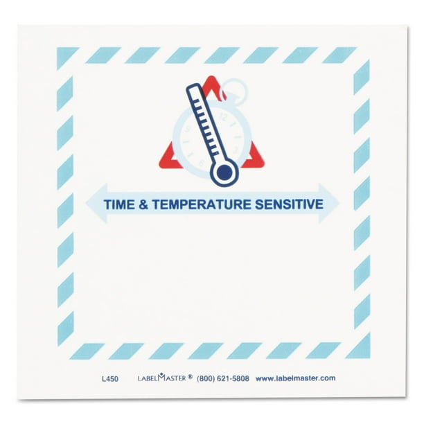 LabelMaster Shipping and Handling Self-Adhesive Label, 5 1/2 x 5, TIME/TEMPERATURE, 500/Roll -LMTL450