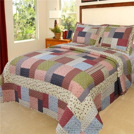 Bedford Home 66A-19776 Savannah Printed 2 Piece Quilt Set, Twin Size