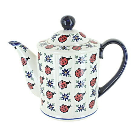 Blue Rose Polish Pottery Lucky Lady Large Teapot