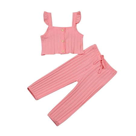 One opening Girl s Two Piece Set Children s Ribbed Knit Vest Solid Color Flying Sleeve Tops Elastic Waistband Trousers
One opening Girl s Two Piece Set Children s Ribbed Knit Vest Solid Color Flying Sleeve Tops Elastic Waistband Trousers