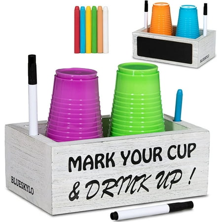 Double Cup Holder with Marker – Rustic Design Double Cup Holder with Side Erasable Chalkboard – Kitchen Décor Cup Holders Ideal for Parties – Mark Your Cup and Drink Up Cup Holder
Double Cup Holder with Marker – Rustic Design Double Cup Holder with Side Erasable Chalkboard – Kitchen Décor Cup Holders Ideal for Parties – Mark Your Cup and Drink Up Cup Holder
