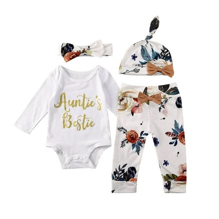 ZIYIXIN Newborn Infant Baby Girl Clothes Auntie s Bestie Romper Long Sleeve Bodysuit +Floral Pants Hat Headband Outfits White 0-6 Months
ZIYIXIN Newborn Infant Baby Girl Clothes Auntie s Bestie Romper Long Sleeve Bodysuit +Floral Pants Hat Headband Outfits White 0-6 Months