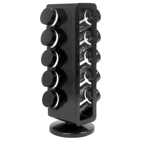 ZQRPCA Black Plastic Spice Rack with 10 EMPTY jars and Black Plastic Lids and FREE Stainless Steel Funnel and Labels
ZQRPCA Black Plastic Spice Rack with 10 EMPTY jars and Black Plastic Lids and FREE Stainless Steel Funnel and Labels