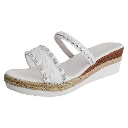 PEASKJP Summer Sandals for Women Comfortable Beach Sandals for Women Dressy Summer Rope Bohemian Sandals Spring Casual Womens Shoes (White 7.5)
PEASKJP Summer Sandals for Women Comfortable Beach Sandals for Women Dressy Summer Rope Bohemian Sandals Spring Casual Womens Shoes (White 7.5)