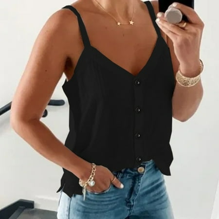 nsendm Womens Button Vest Fashion Vest Solid Color Camisole Sleeveless Tops Mens Running Vest Black Small
nsendm Womens Button Vest Fashion Vest Solid Color Camisole Sleeveless Tops Mens Running Vest Black Small