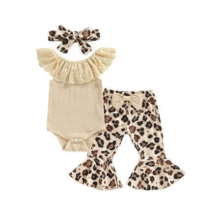 Arvbitana Baby Girls Cow Print Bell Bottoms Outfits Lace Ruffle Sleeveless Romper Tops Flare Pants Headband Summer Sets
Arvbitana Baby Girls Cow Print Bell Bottoms Outfits Lace Ruffle Sleeveless Romper Tops Flare Pants Headband Summer Sets
