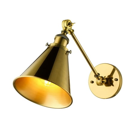 Litfad Vintage Antique Brass Wall Lamp in Cone Shade Industrial Metal 1-Light Wall Sconce
Litfad Vintage Antique Brass Wall Lamp in Cone Shade Industrial Metal 1-Light Wall Sconce