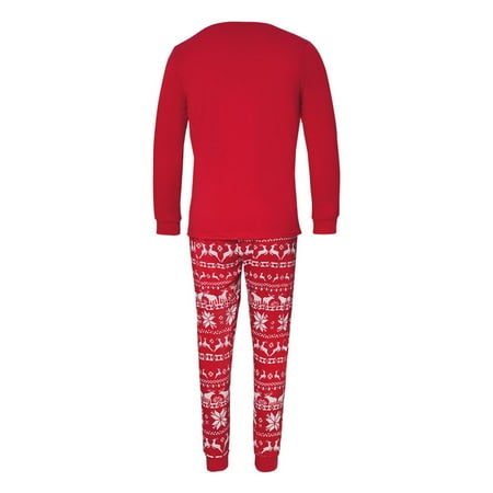 dmqupv Flannel Matching Pajamas for Family Christmas Plaid Printed Loungewear Christmas Family Pajamas Family Feeling Boys Red Small