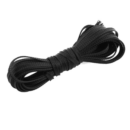 10m x 7mm Car Audio Sleeving Braided Polyester Cable Cover Protector Black