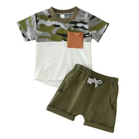 Baby Boy Clothes Boys Outfit Sets Summer Short Sleeve Fashion Prints Tops Shorts 2Pcs Soft Kids Clothes Cute Children s Suit Camouflage 6-12 Months
Baby Boy Clothes Boys Outfit Sets Summer Short Sleeve Fashion Prints Tops Shorts 2Pcs Soft Kids Clothes Cute Children s Suit Camouflage 6-12 Months