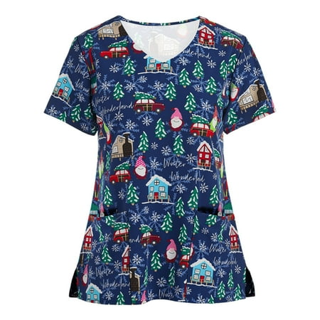 TMOYZQ Plus Size Christmas Scrubs Tops for Women Casual Xmas Print Short Sleeve V Neck Professional Nursing Workwear Tunic Working Uniform Medical Blouse with Pockets
TMOYZQ Plus Size Christmas Scrubs Tops for Women Casual Xmas Print Short Sleeve V Neck Professional Nursing Workwear Tunic Working Uniform Medical Blouse with Pockets