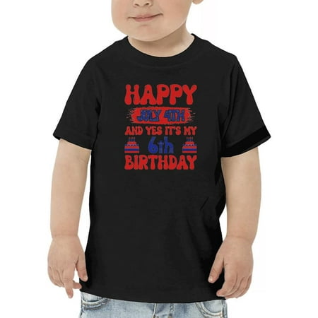 Happy July 4Th 6Th Birthday T-Shirt Toddler -Image by Shutterstock 5 Toddler