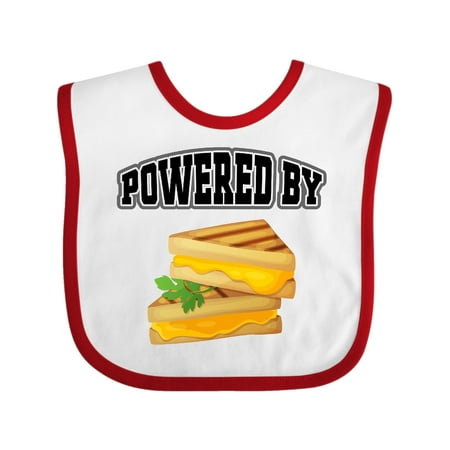 Inktastic Powered By Grilled Cheese Gift Baby Boy or Baby Girl Bib